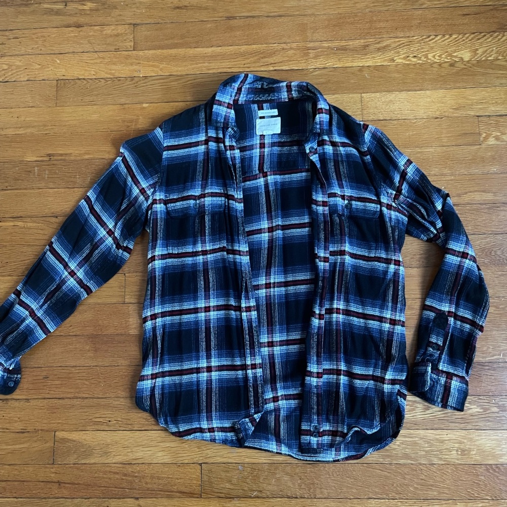 Plaid flannel shirt american eagle size medium
